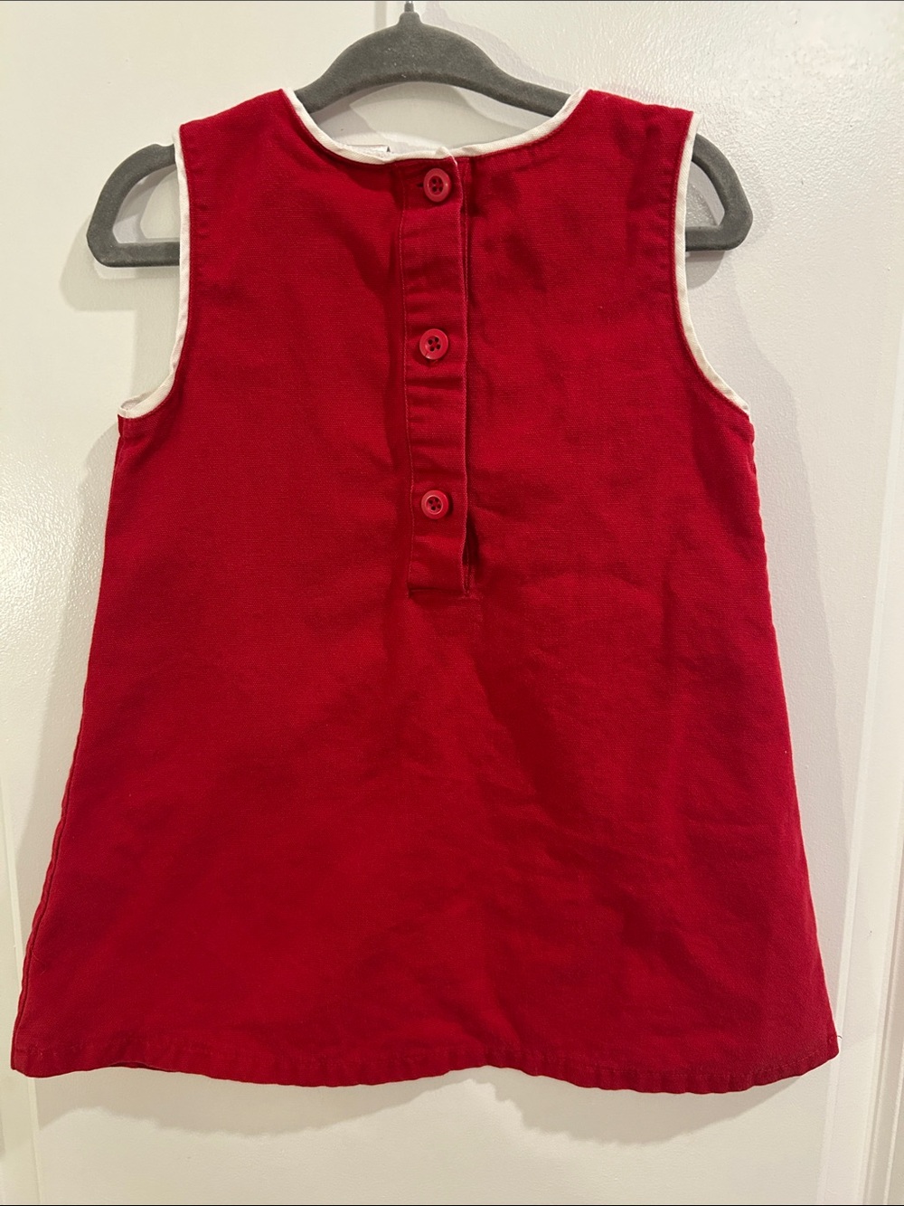 Old Navy Red Corduroy A-Line Dress with White Trim - Picture 4 of 5